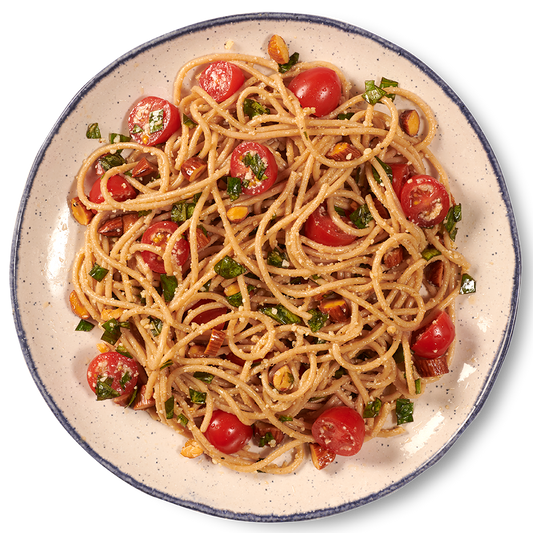 Spaghetti with Tomatoes & Toasted Almonds